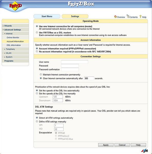 avm fritz web dsl ppp
